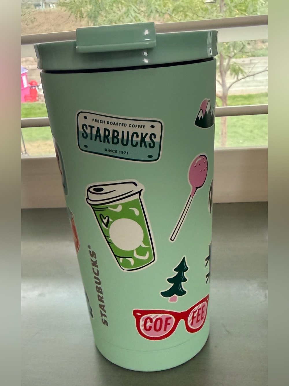 Starbucks 2026 Road Trip Sticker Tumbler 16oz Mint Green Stainless Steel NWT - Picture 4 of 10